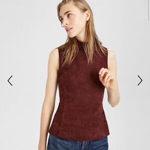 NWT Theory Eulia Suede Tank in Chili red